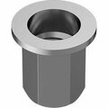 Bsc Preferred Heavy Duty Twist-Resistant Rivet Nut Steel 5/16-18 Interior Thread .030-.105 Material Thick, 10PK 90720A470